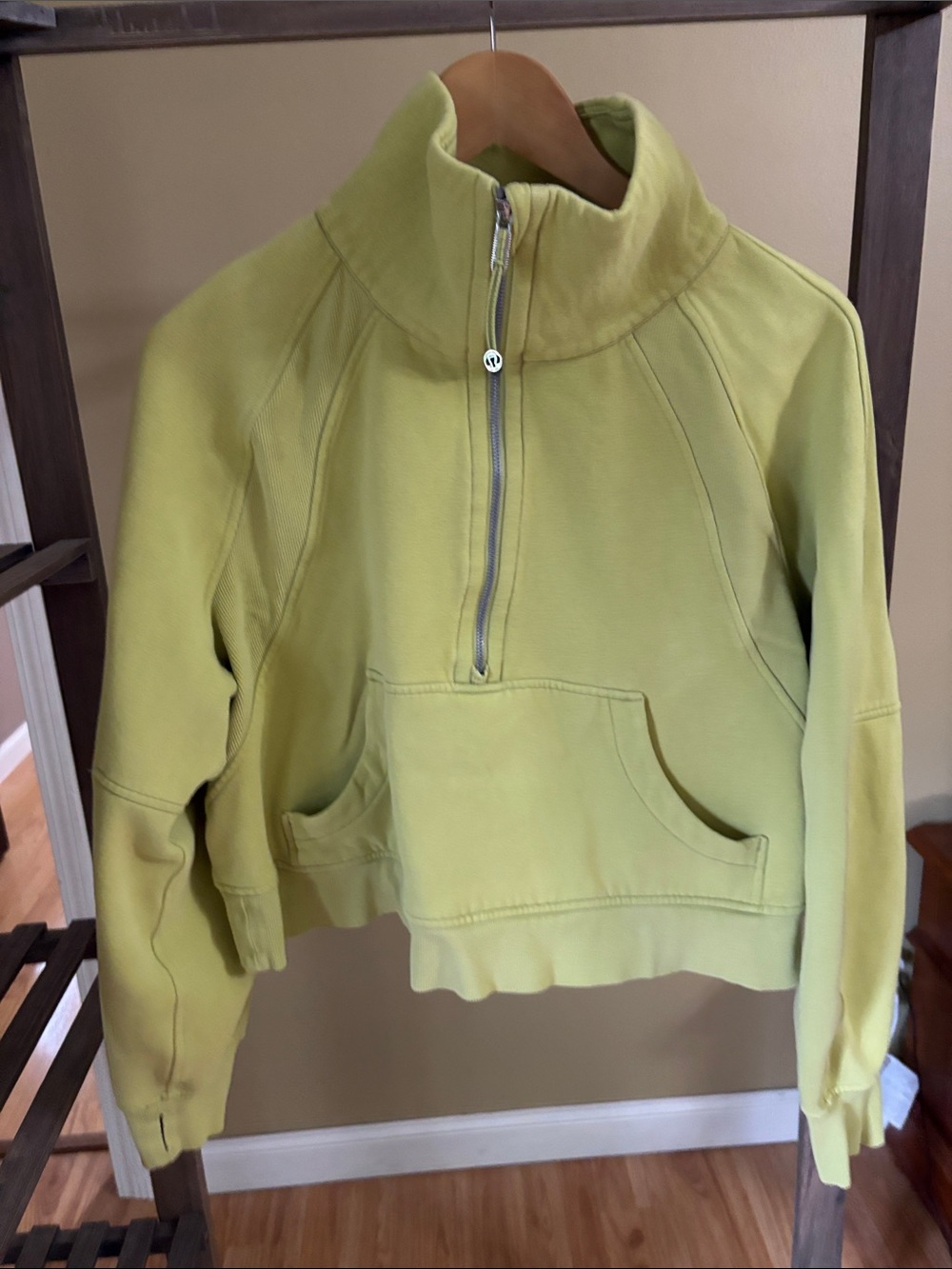 lululemon athletica chartreuse half-zip pullover sweatshirt